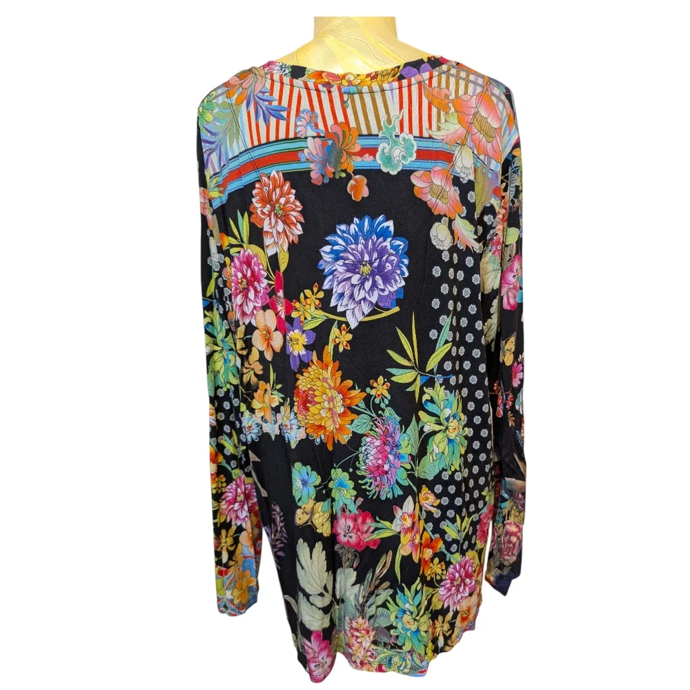 Johnny Was Multicolor Long Sleeve Tee - Picture 2 of 3